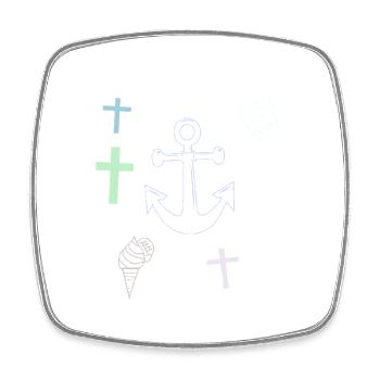  Anker Kreuz Eis maritim - Viereckiger Kühlschrankmagnet - Weiß - Vorne