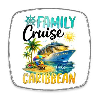 Family Cruise Caribbean - Viereckiger Kühlschrankmagnet - Weiß - Vorne