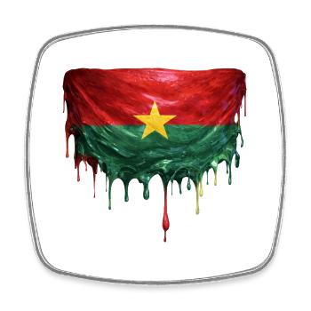 Burkina Faso Flag Drop Look - Square fridge magnet - white - Front