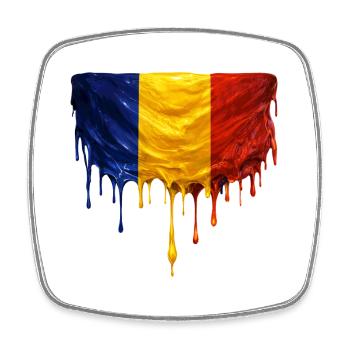 Art de la chute du drapeau roumain - Magnet carré - blanc - Devant
