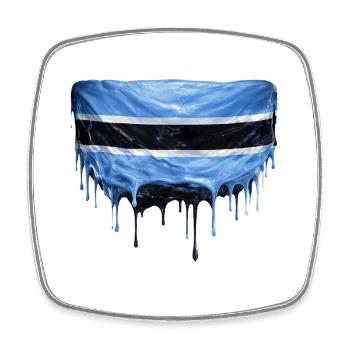 Botswana Flagge Tropfenkunst - Viereckiger Kühlschrankmagnet - Weiß - Vorne