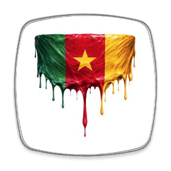 Kamerun Tropfenflagge Kunst - Viereckiger Kühlschrankmagnet - Weiß - Vorne