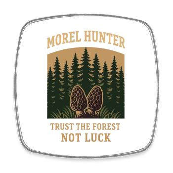 Chasseurs de morilles, champignons morilles sauvages sur - Magnet carré - blanc - Devant