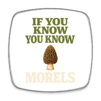 Chasseurs de morilles, champignons morilles sauvages sur - Magnet carré - blanc - Devant