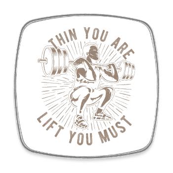 Fitness Motivation Bodybuilder Lift You Must Gym - Viereckiger Kühlschrankmagnet - Weiß - Vorne