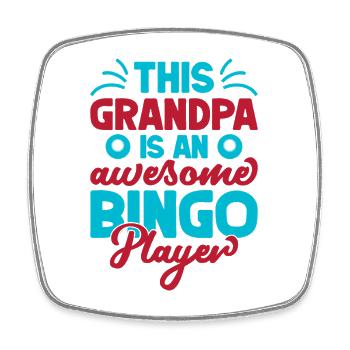 Bingo Game This Grandpa Is An Awesome Bingo - Square fridge magnet - white - Front