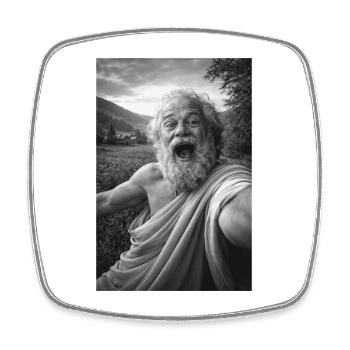 Socrates' Self-Portrait - Square fridge magnet - white - Front