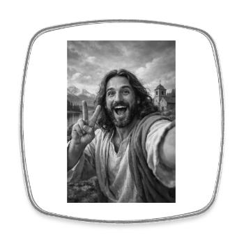 Jesus Christ Selbstporträt - Viereckiger Kühlschrankmagnet - Weiß - Vorne