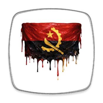 Angola Flagge Tropfenkunst - Viereckiger Kühlschrankmagnet - Weiß - Vorne