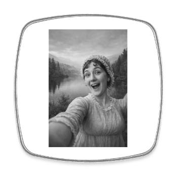 Autoportrait de Jane Austen - Magnet carré - blanc - Devant