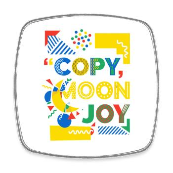 Explosion de couleurs de Moon Joy Pop Art - Magnet carré - blanc - Devant