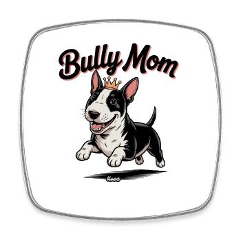 Gekrönte Bulldoggen-Bulldog-Mutter - Viereckiger Kühlschrankmagnet - Weiß - Vorne