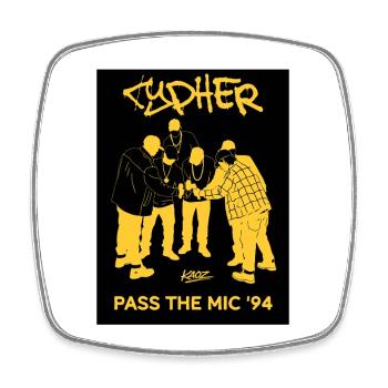 Pass the Mic '94 – Circle - Square fridge magnet - white - Front