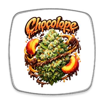Gravure graffiti Chocolope Peach - Magnet carré - blanc - Devant