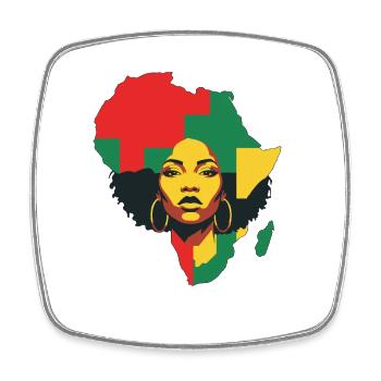 Portrait en couleur africain Afro Woman - Magnet carré - blanc - Devant