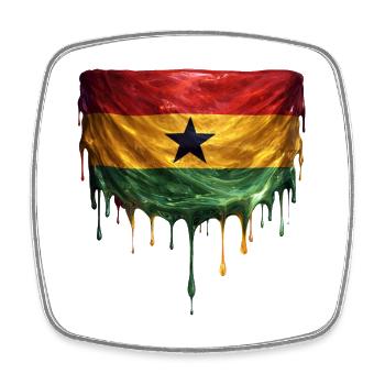 Ghana Flags Drop Art - Square fridge magnet - white - Front
