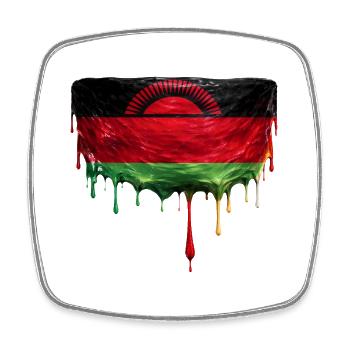 Malawi Flag in Drop Art - Square fridge magnet - white - Front