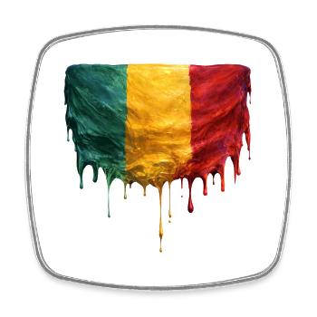Drapeau du Mali en illustration de goutte - Magnet carré - blanc - Devant