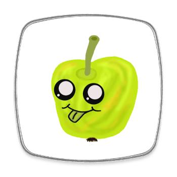 Apfel Obst Frucht Äpfel lustig witzig frech - Viereckiger Kühlschrankmagnet - Weiß - Vorne