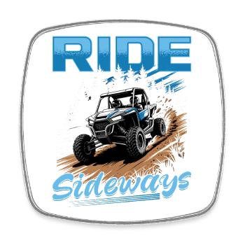 UTV Off Road 4 Wheeler Side by side - Viereckiger Kühlschrankmagnet - Weiß - Vorne