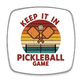 Pickleball Keep It In Game lustige Spieler-Paddel - Viereckiger Kühlschrankmagnet - Weiß - Vorne