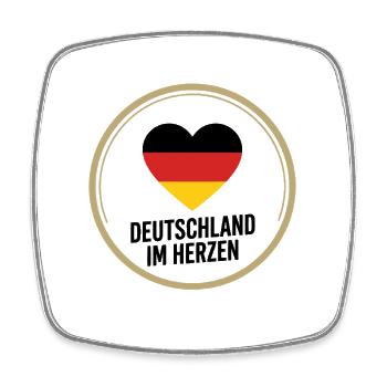 Deutschland Im Herzen Fußball Fan Design - Viereckiger Kühlschrankmagnet - Weiß - Vorne