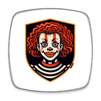 Harlekin-Wut-Schildclown - Viereckiger Kühlschrankmagnet - Weiß - Vorne