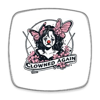 Clown-Kunst wieder Clown-Kunst - Viereckiger Kühlschrankmagnet - Weiß - Vorne