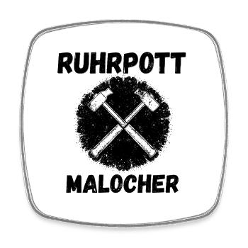 Kreuzhämmer Emblem - Viereckiger Kühlschrankmagnet - Weiß - Vorne