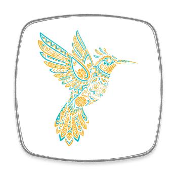 Skull Alebrije Hummingbird Mexikanisch - Viereckiger Kühlschrankmagnet - Weiß - Vorne