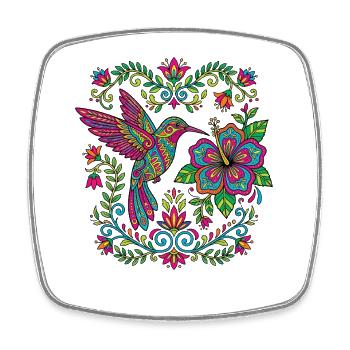 Blumen Alebrije Hummingbird Mexikanisch - Viereckiger Kühlschrankmagnet - Weiß - Vorne