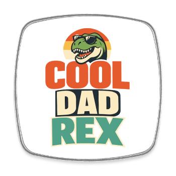 Cool Dad Rex Dino Father Retro Motif de la proverbe - Magnet carré - blanc - Devant