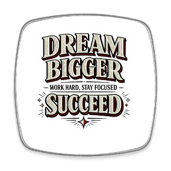 Dream Bigger Succeed Success Rate Vintage - Square fridge magnet - white - Front