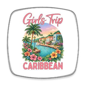 Girls Trip Caribbean - Viereckiger Kühlschrankmagnet - Weiß - Vorne