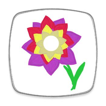 Illustration florale Fleurs Enfants Enfants - Magnet carré - blanc - Devant