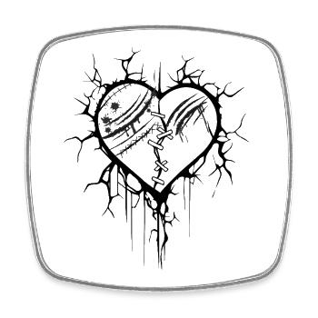 Exploded heart graphic tattoo - Square fridge magnet - white - Front