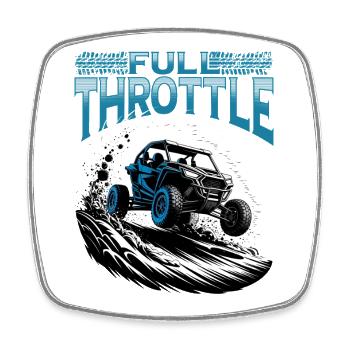 UTV Off Road 4 Wheeler Side by side - Viereckiger Kühlschrankmagnet - Weiß - Vorne