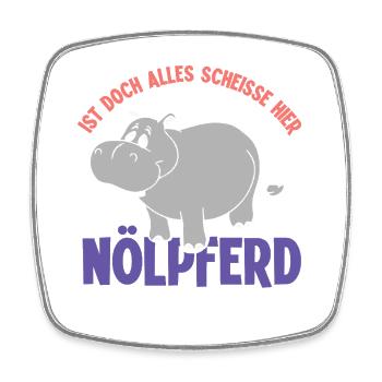 Pessimist Spruch Nörgler Lustiges Nilpferd - Viereckiger Kühlschrankmagnet - Weiß - Vorne