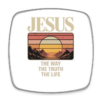 Jesus Der Weg Die Wahrheit Das Leben John 14:6 - Viereckiger Kühlschrankmagnet - Weiß - Vorne