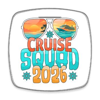 Family Vacation Trip Cruising Cruise Squad - Square fridge magnet - white - Front