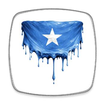 Somali Flag Drop Art - Square fridge magnet - white - Front