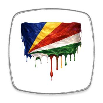 Seychelles Flag Drop Art - Square fridge magnet - white - Front
