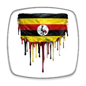Uganda Flag Drop Art - Square fridge magnet - white - Front