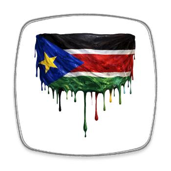 South Sudan Flag Drop Art - Square fridge magnet - white - Front