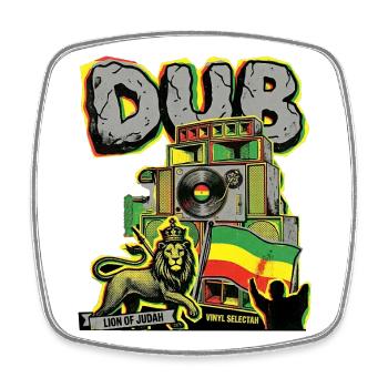 Dub Reggae Stein - Viereckiger Kühlschrankmagnet - Weiß - Vorne