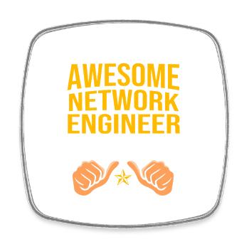 Ingénieur réseau Programmeur Informaticien - Magnet carré - blanc - Devant
