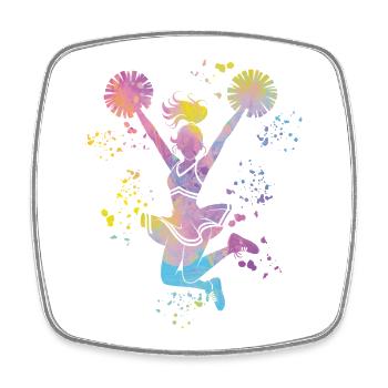 Cheerpom pom girls Mom Cheerleading - Magnet carré - blanc - Devant