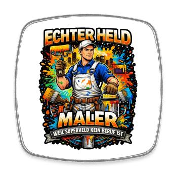 Echter Held Maler – Farbexplosion - Viereckiger Kühlschrankmagnet - Weiß - Vorne
