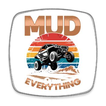 UTV Off Road 4 Wheeler Side by side - Viereckiger Kühlschrankmagnet - Weiß - Vorne