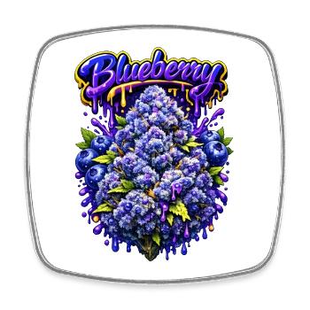 Blueberry Classic Graffiti Print - Square fridge magnet - white - Front